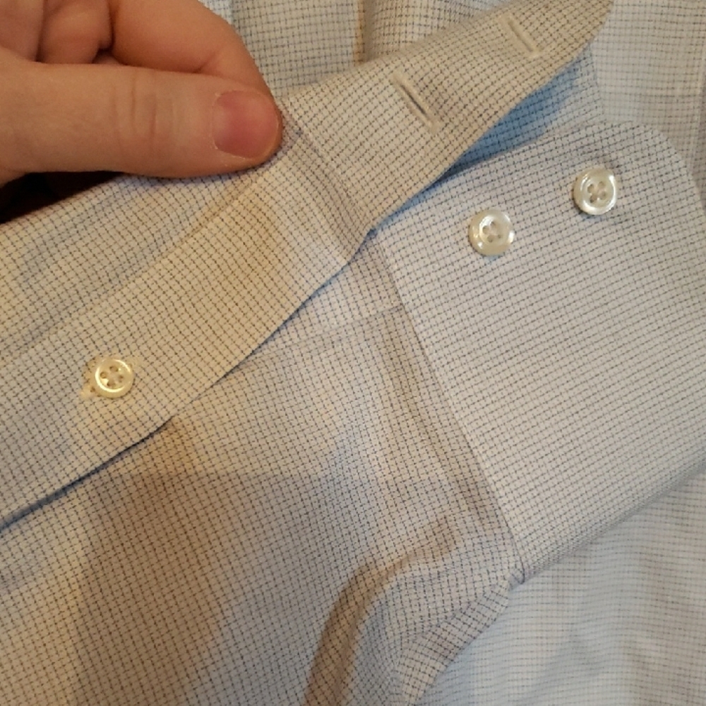 Brooks Brothers Blue Microcheck Dress Shirt - Picture 4 of 6